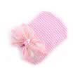 Stripe Bowknot Cap Newborn Baby Girl Toddler Comfy Flower Bowknot Beanie Hat