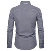 AOWOFS new mens striped long-sleeved shirt Europe&the United States trend foreign trade mens shirt YS002