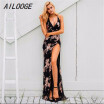 Sexy lace up halter sequin party dresses women Backless high split maxi dress women Christmas 2017 long dress vestidos