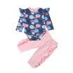 Toddler Baby Girls Winter Outfits Clothes Floral Flower TopsLong Pants 2PCS Set