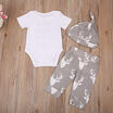 3pcs Toddler Infant Baby Boy Girl Tops RomperLong Pants Outfits Clothes Set
