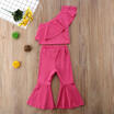 Toddler Baby Girl 2Pcs Ruffled Casual Outfits Clothes TopsLong Pants Clothes