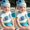 Mermaid Newborn Baby Girls Clothes Short Sleeve Romper Bodysuit Outfit 0-24 M