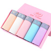 Jingdong supermarket Langsha ladies underwear 5 installed breathable cotton indistinctable underwear lady letters solid cotton waist girls briefs mixed color 170 XL
