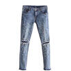 Women Stretch Ripped Skinny High Waist Denim Pants Jeans Leggings 6 8 10 12 14