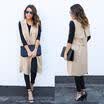 Celeb Womens Casual Loose Long Duster Coat Jacket Cardigan Suit Vest Waistcoat