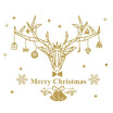 Winter Christmas Day Gold Glittering Wall Sticker Window Glass Door Removable Sticker Home DIY Decoration