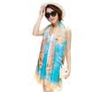 MSEK WSJ161680 lady scarf Korean version of the shawl beach towel tornado imitation silk scarf female blue