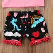 Summer Toddler Kids Baby Girls Unicorn Tops T-shirt Shorts Outfits Clothes Set