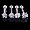 Silver Labret Stud Crystal Cartilage Piercing Tragus Earrings Lip Ring