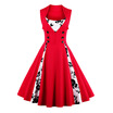 Fit&Flare Print Vintage Tea Length Dress