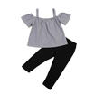 AU Toddler Baby Girl Kids Off Shoulder Romper Tops T-Shirt Pants Long Outfits