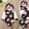 Newborn Baby Girls Long Sleeve Romper Bodysuit Jumpsuit Hooded Clothes Outfit