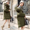 A new loose raccoon fur white duck down coat for women with long down collar 2018 autumn&winter