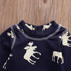 Christmas Newborn Baby Boy Girl Moose Romper Bodysuit One-pieces Outfits Clothes