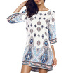 Printed Chiffon Backless Casual Shift Dress