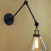 Bacheer HL409847 Matte Black 1 Light Cone Clear Glass LED Wall Sconce