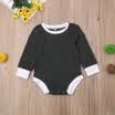 Canis Newborn Infant Baby Boy Girl Long Sleeve Solid Romper Jumpsuit Clothes