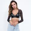Sexy Fashion Women Transparent Mesh Sheer Crop Top T-Shirt Blouse Tee Tops Bra