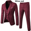 AOWOFS New European Slim Business Casual Suits three-piece Sports Coat Vest Suit Pant Groom Groomsmen wedding one button suits S-6XL