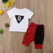 2Pcs Infant Kids Baby Girls Boys Short Sleeve Tops T-shirt Pants Outfits Clothes
