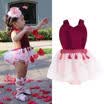 Xmas Girls Dress Baby Kids Tassel Romper Party Dress Princess Clothes Outfit AU
