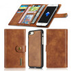 New iPhoneX Mobile Shell Wallet Flip Samsung Mobile Shell Multifunction 2in1 Mobile Phone Case Brown