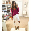 New Fashion Women Loose Top V-neck Long Sleeve Blouse Ladies Casual Tops T-Shirt