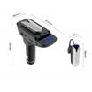 Bluetooth Car Kit Handsfree Stereo Headset Dual USB Charger Earbud Earphone