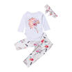 UK Infant Baby Girl Long Sleeve Floral Tops RomperLong Pants Outfits Clothes