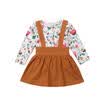 Toddler Kids Baby Girl Floral Tops Romper Bib Tutu Skirts Dress Outfits Clothes
