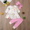 Toddler Baby Girls Floral Tops Dress Pants Leggings Headband Outfits Clothes Set