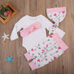 Hot Infant Kids Baby Girls Tops RomperPants Leggigns 4pcs Outfits Clothes Set