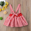 Kid Baby Girl Stripe Party Suspender Belt Overalls Skirt Dress Outfit Clothes UK