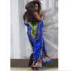 Frauen Retro Bade Bikini Badeanzug Bademode Print Smock Beach Cover Up Kleid