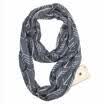 Convertible Journey Infinity Scarf With Hidden Zipper Pocket Soft Loop Wrap Cowl