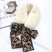 2019 new arrival scarf female winter shaking sound network red imitation rex rabbit fur leopard ribbon plush ribbon