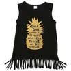 Cute Baby Kids Girls Summer Dress Sleeveless Gold Pineapple Dress Outfit Clothes