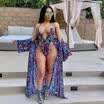 Women Chiffon Kimono Blouse Coat Boho Floral Cardigan Jacket Beach Cover Up Top