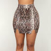 UK Chic Womens Sexy Snake Skin Printed High Waist Mini Bodycon Clubwear Skirts