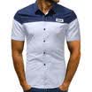 Mens Fashion Short Sleeve Shirts Casual Simple Formal Slim Fit Shirt Top Tee UK