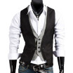 Patchwork One Button Two-Piece Vest