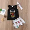 Fashion Newborn Infant Baby Boy Cotton T-Shirt Tops TankPants Outfits Clothes