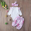 US Stock Newborn Kids Baby Girls Floral Romper Bodysuit Pants Outfit Set Clothes