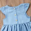 UK Stock Toddler Kids Baby Girls Clothes Casual Bowknot Sleeveless Demin Dresses