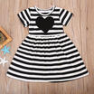 Toddler Baby Girl Kid Striped Casual Dress Short Sleeve Dresses Outfit Sundress