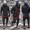 Mens Warm Camouflage Jacket Hooded Winter Military Zipper Fitness Coat Overcoat
