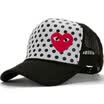 Jingdong Supermarket Meng Si Ke MSEK MMZ160071 Men&39s Ladies Baseball Dot Love Heart Couple Hat Hat Black Black Spot