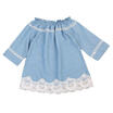 Cute Newborn Baby Girls Long Sleeve Off Shoulder Denim Lace Dress Party Clothes