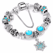 Pandora Style 2018 Snowflake Charm Bracelet For Women DIY Crystal Beads fit Bracelets & Bangles Jewelry Christmas Gift